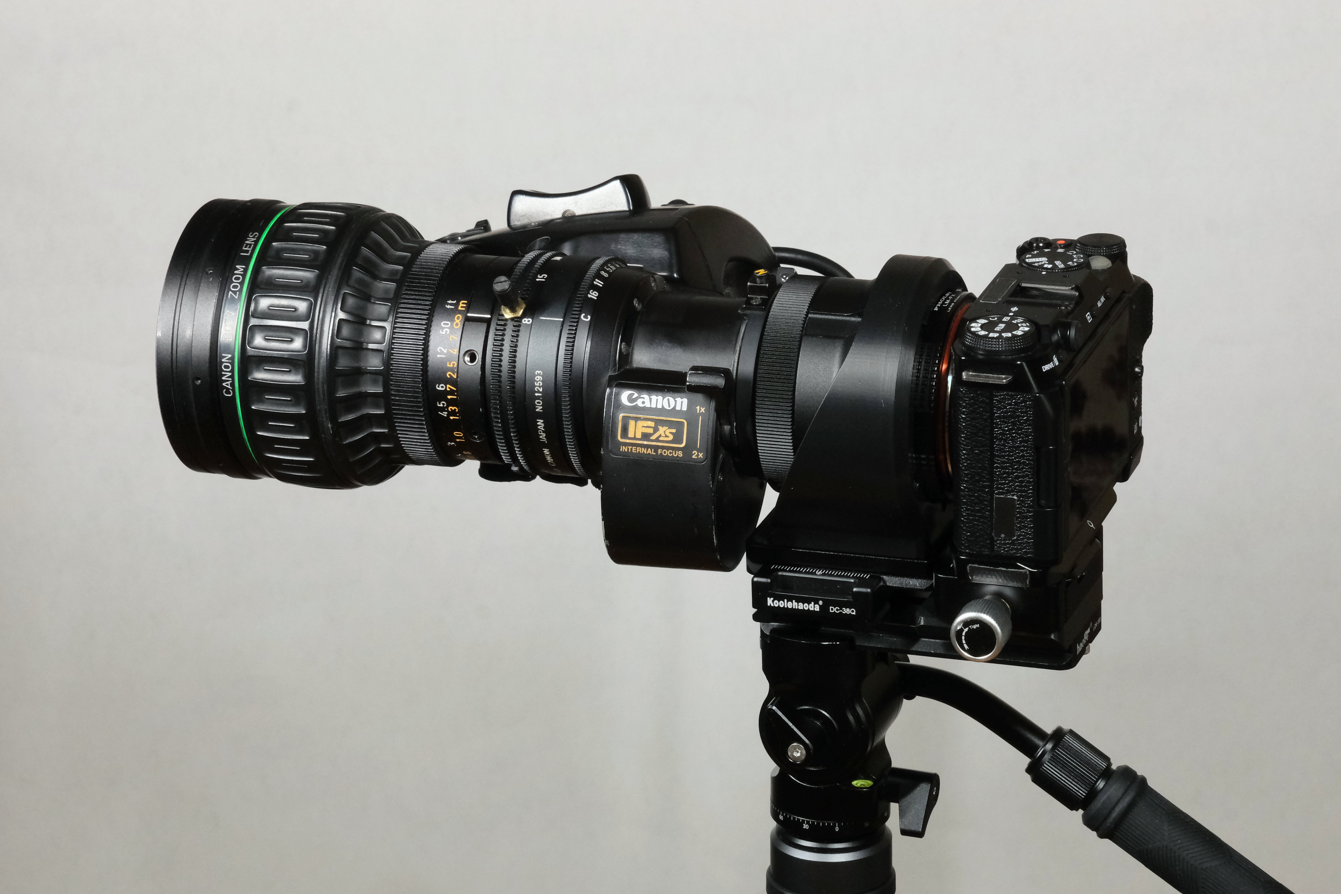 B4 ENG broadcast lens adapted on a mirrorless camera